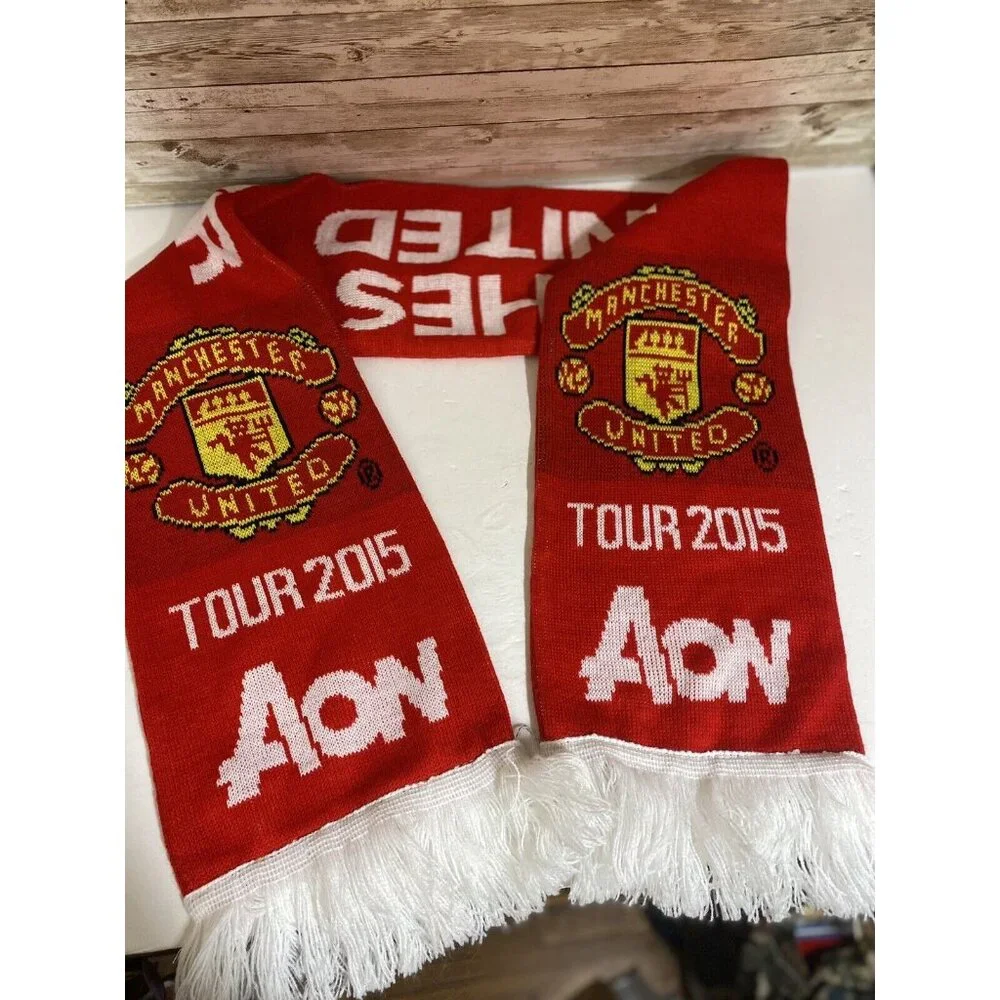 Manchester United Scarf Official Tour 2015 AON Muffler Acrylic EUC